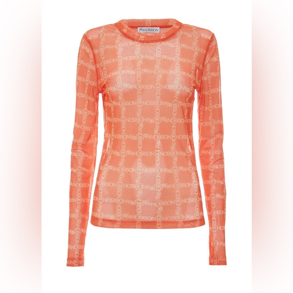 JW ANDERSON Logo Grid Sheer Top